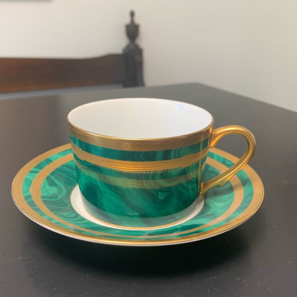 Christian Dior Gaudron Malachite Coffee Tea Cup Set